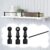 Metal Shelf Rail Guard Set with 3 Spindles, 8-36in Adjustable (Black, 34in/86cm)