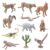 MEYZJRC 11 Pieces Desert Animal Toys Model PVC Miniature Realistic Jumbo Wildlife