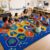 Mfmiudole Extra Large Ocean Classroom Rug with 24 Hexagon Seats, 13.3’×7.7′ Educational Preschool Carpet for Circle Time, Kindergarten, Daycare and Early Learning, Non-Slip Kids Classroom Rug