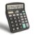 M&G Desk Calculator 12 Digit Office Calculators with Large LCD Display, Dual Solar Power and Battery, Recessed Big Button Calculator for Office Home (Black)