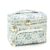 Mgiflw Extral Large Makeup Bag for Women,Double Layer Quilted Travel Cosmetic Organizer Case,Skin Care Essentials Toiletries Bags Waterproof Brush Storage with Removable Dividers,Floral Blue