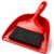 MGMAX Heavy Duty Whisk Broom and Dustpan Set with Red Handle & Black Bristles, Compact Handheld Cleaning Combo for Home, Kitchen, Office, Garage & Car