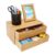 Mgorgeous 2-Tier Bamboo Desk Organizer, Tabletop Storage Box for Office