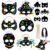 MGparty 24PCS Halloween Scratch Masks Craft Kit Rainbow Magic Scratch Paper Art for Kids Classroom Activities Birthday Party Favors School Art DIY Projects Halloween Games Decorations
