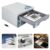 MhdunueSK Metal Desktop Drawer Mail Sorter Organizer, Literature Sorter for Classroom with Key, 3 Compartment with Label Fields Document Storage Box, Desktop File Paper Organizer for Home Office