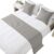 Micro Dot Beds Runner and 2 Matching Pillow Covers Minimalist Modern Black White Tiny Circle Bed Runner Set, Throw Cushion Cover Bedding Scarves for Guesthouse, Hotel, Home Decor 102 x 20 inch