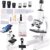 Microscope for Adults & Kids, 40X-2500X High-Power Compound Microscope for Students, School Lab & Home Schooling,Equiped with Slides Set & Phone Holder (Light White)