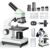 Microscope for Adults Professional, Compound Microscope for Kids 8-12, 100X-3000X High-Power Biological Microscope for Students, School Lab & Home Education, with Slides Set