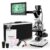 Microscope for Adults with 40X-2500X Magnification, Dual-View Research-Grade Compound Monocular Microscopes with 7” LCD Screen, Wide-Field 10X 25X Eyepiece, Built in 5MP Camera, Dual Illumination