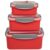 Microwave Storage Container w/ Steamer Vent- 3 Pack Reusable Nesting Food Storage Large, Medium, Small -Meal Prep Vegetables, Store Leftovers-Locking Steam Vent Lids -BPA Free, Fridge and Freezer Safe