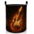 MIEPOS Guitar Music Laundry Basket, Rock Music Dirty Clothes Hamper, Flame with Musical Note Foldable Waterproof Oxford Cloth Storage Bin, Gifts for Bedroom Bathroom Home Decor, 19.7″ x 15.7″