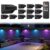 MIFISH Solar Fence Lights 12 Modes RGB Color Glow LED Solar Lights with Remote (12 Pack)