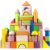 Migargle 80 Pcs Colorful Wooden Building Blocks Set – Natural Beech Wood Stacking Blocks for Kids Ages 3+, Montessori Preschool Educational Toy, Creative Construction Learning Toy for Boys and Girls