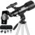 Mijiaowatch Telescope for Adult, 70mm Aperture 400mm Portable Telescope with Tripod, Finder Scope, Phone Adapter, Carrying Bag, Astronomical Refractors Telescopes for Kids Beginners Adults (Black)