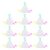 Mikikit 10pcs Triangle Highlighter Pens with Comfortable Grip and Ergonomic Design, Plastic Material, Tricolor Fluorescent Markers for Classroom and Office Use