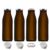 mikken 4 x Glass Bottles 500 ml Brown Milk Bottle with 4 x Screw Lids and 4 Food Storage Lids Including Labels