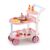 Milageto Large Wheels Storage Space Pretend Dessert Cart Toy Dessert Cart