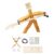 Milageto Wooden Battle Game Puppets Bamboo Finger Puppet Toy Pull Doll DIY Bots Game Wooden Fencing Figures Table Battle Toys Suitable for Parent, Wood Tool