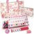 MILBOPAX 1.2” American Mahjong Set Complete – 168 Pink Floral Acrylic Tiles, 4 Upgraded Non-Slip Mahjong Racks with Pushers, Dice & Chips, Pretty Mah Jongg Gift for Women Mom Birthday Beginners