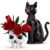 MIMAX Gothic Skull with Rose & Cat Building Blocks, 1576 PCS Skeleton and Flowers Décor for Home, Dark Aesthetic Décor Bricks, Birthday Valentine Halloween for Women & Girls Men & Boy