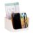 Mind Reader 5-Compartment Desktop Organizer, Adjustable Caddy, Plastic and Wood, White