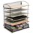 Mind Reader 5 Tier Desk Organizer with Sliding Trays and Drawer, Metal Mesh File Sorter with Angled Shelves and Divided Storage, Desktop Organizer, Black