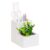 Mind Reader Ceramic Desktop Planter Pencil Cup, Desk Organizer with Faux Succulent, White