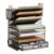 Mind Reader Mesh Desk Organizer, 6 Compartments, 1 Drawer, 2 Pen Cups, Office Desktop Organizer, Metal Mesh, Black