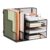 Mind Reader Metal Mesh Desk Organizer, 2 Vertical File Holders and 3 Tier Sliding Shelves, Foldable Desktop Storage, Office Organizer, Black