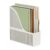 Mind Reader Vertical File Organizer, Metal Magazine Holder for Folders, Notebooks and Mail, Desktop File Storage, White