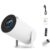 Mini 210° Smart Projector with Extra Large-Screen Display, Smart Projector with WiFi,Supports 4K, 210° Rotatable Portable Projector with Built-in Apps & Auto Keystone for Home Outdoor (White)