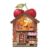 Miniature House Refrigerator Magnets with LED Light, Wood DIY Mini House – Cottage Fridge Magnet, Compact Handmade Craft Ornament for Fridge Desktop Gift (Cherry)