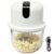 Mini Electric Garlic Chopper, 300 ml, 10.15 fl oz Glass Bowl Food Processor, USB Rechargeable, Battery Operated Mincer with 3 Leaf Stainless Steel Blades for Garlic, Ginger, Chili, Nuts, White