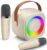 Mini Karaoke Machine, Portable Speaker with 2 Microphone for Kid_Off White
