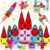 Mini Magnetic Tiles for Kids, Magnetic Building Set, Construction STEM Travel Toys for Boy Girl Ages 3+, Montessori Preschool Learning Educational Sensory Magnet Creative Toy Gift for Toddlers, 32 Pcs