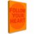 Minimalist Modern Typography Inspirational Framed Canvas Wall Art Ready to Hang Decor for Home Wall Decoration 24L X 16W Follow Your Heart Motivational Quote Orange Red Bold Lettering Graphic Poster