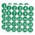 Mini Skater 1-25 Consecutive Number Stickers 10 Sheet,Green