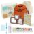Mini Wooden Watercolor Paint Set, All-in-One Pocket Travel Art Kit: 15-Grid Palette, 12-Color Pigment, Brushes, Sketchbook, Clip, Sponge & Bags- Art Supplies Gift for Beginners & Artists DMCK003