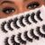 Mink Lashes Fluffy Strips Eyelash Full Volume False Eyelashes 18mm Dramatic Faux Mink Eyelashes Strips Natural Look Cat Eye Long D Curly Fake Eye Lashes Multipack