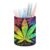 MIOOLKT Tie Dye Marijuana Leaf Pen Holder Cup for Desk