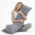 MIOTO Cooling Weighted Body Pillow with Tencel Cover（48″ x 14″） 8.5lbs – Quilted Glass Beads Body Pillows for Better Sleep, Weighted Pillow for Adults, Long Pillow for Bed, Ideal Side Sleeper Pillow