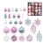 Mixed Shape Christmas Tree Decorations Ornament Set, Embossed Glittered Accents for Seasonal Branch Mantel Displays Holiday Ornament Assortment Tree Decorations Mixed Shape Baubles Glittered Metallic