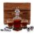 Mixology & Craft Crystal Whiskey Decanter Set 24oz With Glasses & Chilling Stones – Features Stainless Steel Whiskey Balls, Slate Coasters, Metal Tongs & Recipe Cards – Ideal Gift for Fathers