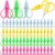 Mixweer 60 Pcs Mini Scissors Thread Tiny Colorful Travel Scissors 2.56 x 1.65 Inch Back to School Sewing Small Tool Embroidery Craft Clipper with Cover (Pink,Green,Yellow,Blue)
