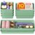 MLIKLU 10 Pack Large Size Plastic Drawer Organizers Set, 3 Sizes Desk Drawer Organizer Trays, Storage Bins for Vanity, Makeup, Bathroom, Kitchen Utensils and Office (Green)