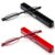MMOWW Small Reading Glasses Men Women 2 Pairs Slim Pocket Readers with Pen Clip Metal Case Spring Hinge (Black+Red,+1.0)