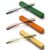 MMOWW Small Reading Glasses Men Women 3 Pairs Slim Pocket Readers with Pen Clip Metal Case Spring Hinge (Yellow+Orange+Green,+3.0)
