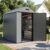 MNLR Resin Storage Shed 4×6 FT with Floor – Weatherproof Outdoor Plastic Tool Shed with Sloped Roof, Built-in Vents & Padlock-Ready Door, Small Garden Shed for Backyard Patio Lawn