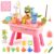 Mobelixy Upgraded Toddler Sand Water Table Toy with Electric Water Pump, Kids Sand Water with Faucet/Play Food Accessories/Fishing Toy, Kitchen Play Sink Toys for Girl Boy Age 3+ (Pink)