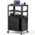Mobile AV Cart with Cabinet Adjustable Height Computer Cart Rolling Media Utility Cart Heavy Duty with 4 Outlets & Pullout Keyboard Tray Mobile Computer Workstation with Lock Brake Wheels